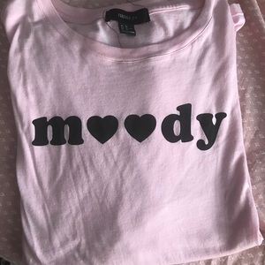 light pink moody graphic t